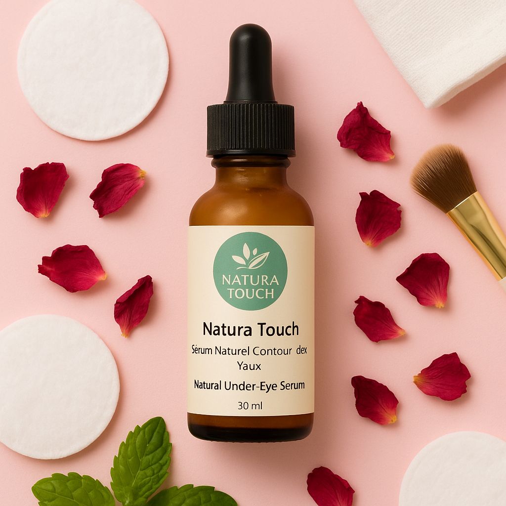 Natura Touch Under Eye Serum 30ml bottle for puffiness, dark circles, and wrinkle reduction