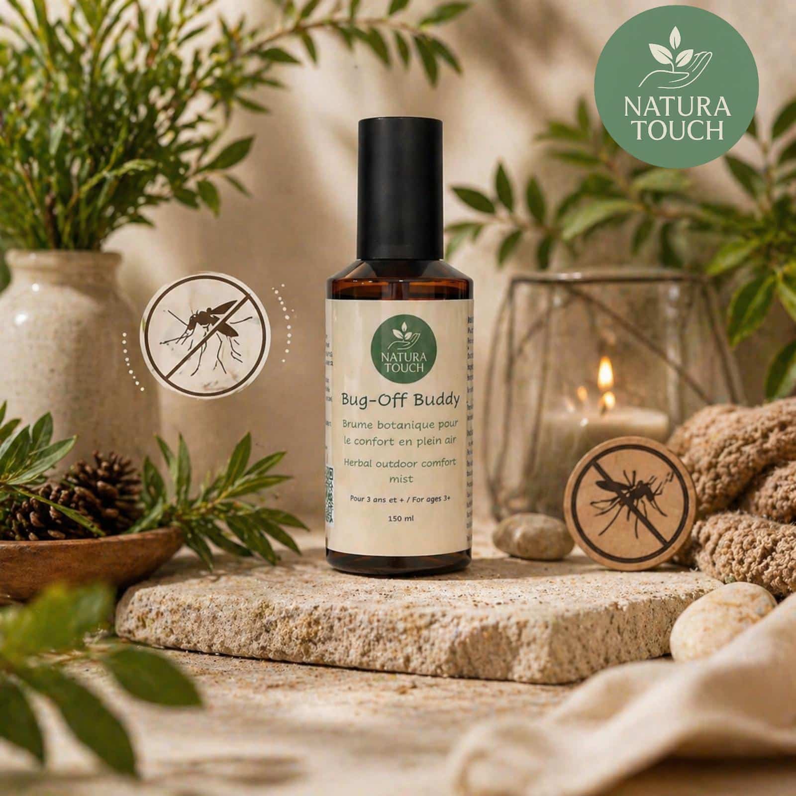 Herbal outdoor mist for kids and family to help deter mosquitoes