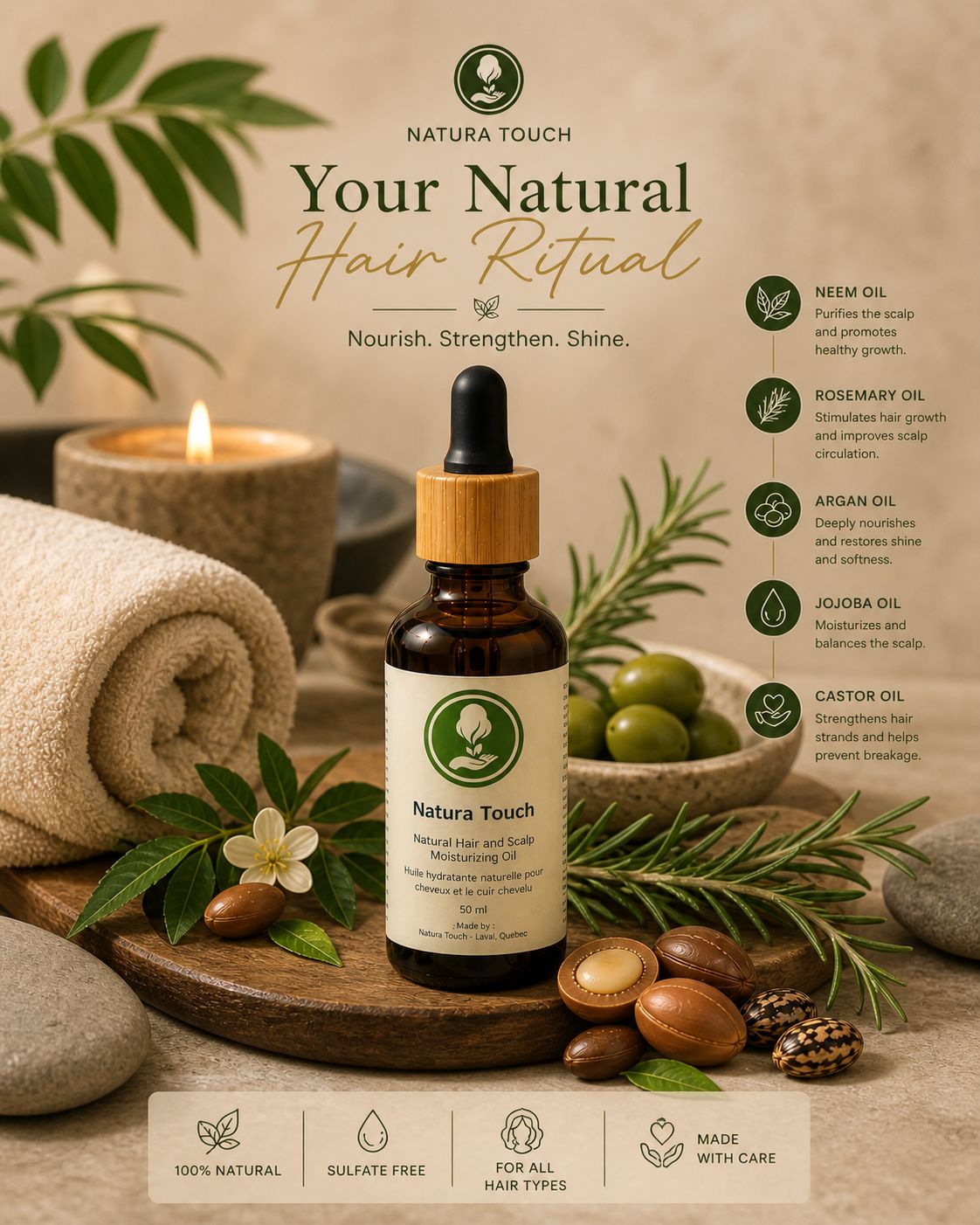 hair oil for smooth shiny hair natural finish